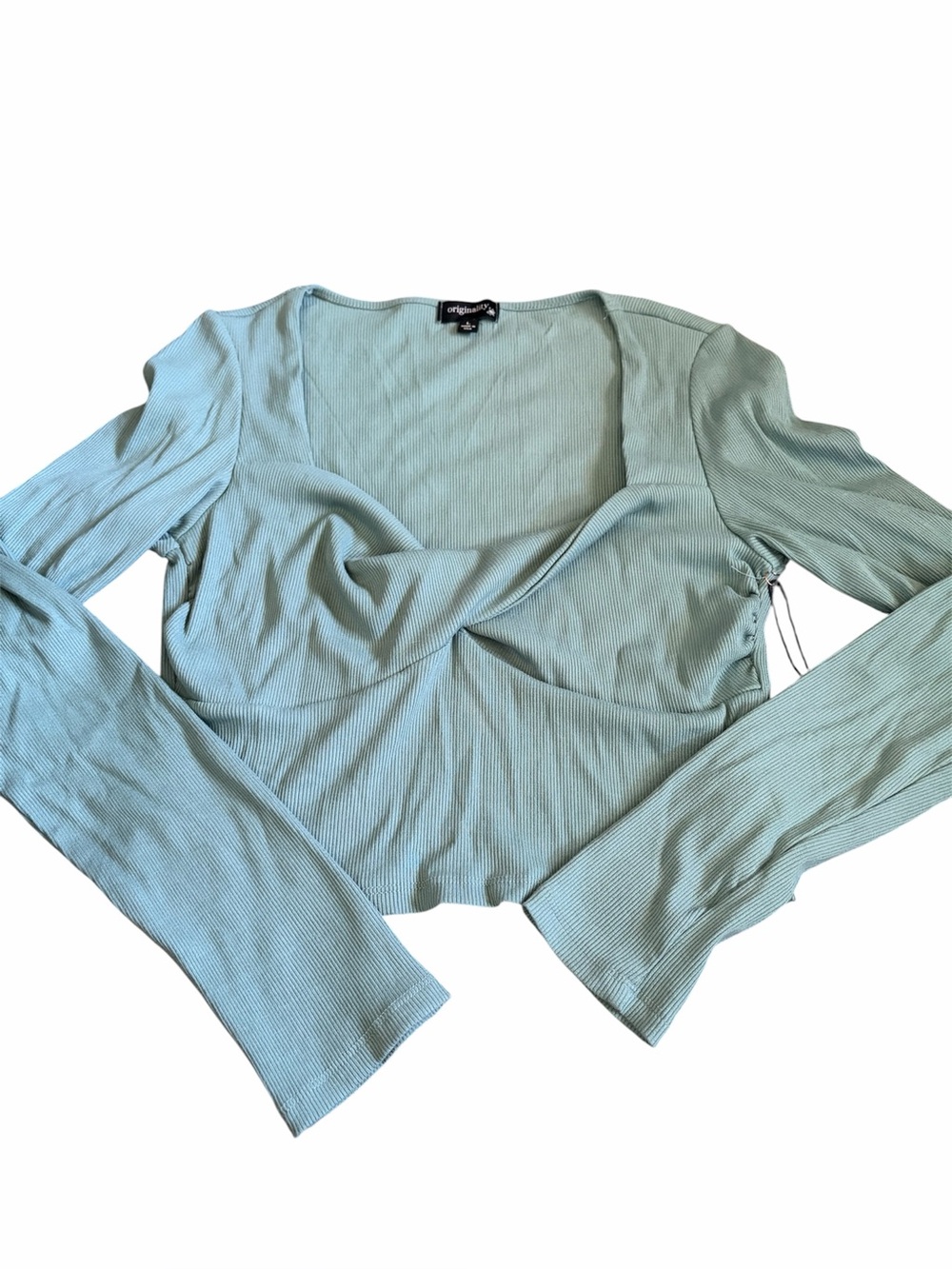 Originality Women’s Long Sleeve Twisted Sweetheart Neckline Top